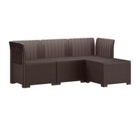 vidaXL Canapé de Jardin 4 Places Style rotin PP Marron, Canapé de Jardin Moderne, Résistant aux Intempéries, Mobilier de Patio Protége par UV pour Balcon, Véranda & Conservatoire