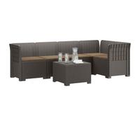 vidaXL Canapé de Jardin 5 Places avec Coussins Aspect Rotin PP, Canapé d'extérieur Tendance, Aspect rotin, résistant aux intempéries, polypropylène Durable, Facile à Entretenir
