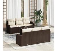 vidaXL Ensemble de canapés de jardin marron 55 x 55 x 37 cm en polyrotin