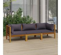 vidaXL Canapé de jardin 3 places avec revêtement en bois massif d'acacia