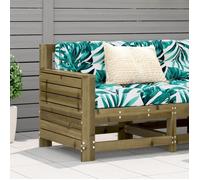 vidaXL Canapé de jardin avec accoudoirs Coussin Pin imprégné