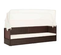 vidaXL Canapé de jardin avec auvent - Marron résine
