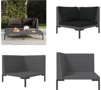 vidaXL Canapé de jardin avec coussin demi-rond en poly rotin - Canapé de jardin - Canapés de jardin - Canapé - Canapé d'extérieur