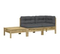 vidaXL Canapé de jardin avec coussin et repose-pieds Pin imprégné