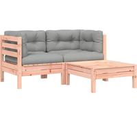 vidaXL Canapé de jardin avec coussin et tabouret 2 places