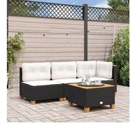 vidaXL Canapé de jardin 3 places avec coussins poly rotin noir (365920)