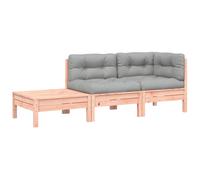 vidaXL Canapé de jardin avec coussins et repose-pieds en bois massif de douglas