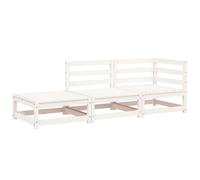 vidaXL Canapé de jardin avec tabouret 2 places blanc pin massif