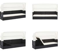 vidaXL Canapé de jardin avec toit solaire noir Poly Rattan - Canapé de jardin - Canapés de jardin - Bain de soleil