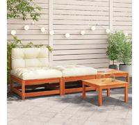 VIDAXL Canapé de jardin - Bois de pin - Cire marron
