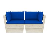 vidaXL Canapé de jardin en palettes 2 places avec coussins épicéa