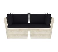 vidaXL Canapé de jardin en palettes 2 places avec coussins épicéa
