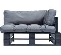 vidaXL Canapé d'extérieur en palettes avec coussins en pin gris