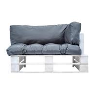 vidaXL Canapé de jardin en palettes avec coussins gris en pin