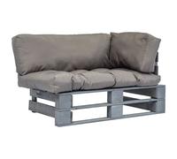Vidaxl Canapé De Jardin Palette Avec Coussins Gris Pinède