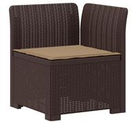 vidaXL : Canapé de jardin pour 1 personne avec coussins, imitation rotin, en plastique PP, couleur marron
