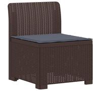 vidaXL : Canapé de jardin pour 1 personne avec coussins, imitation rotin, en plastique PP, couleur marron