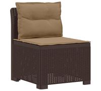 vidaXL : Canapé de jardin pour 1 personne avec coussins, imitation rotin, en plastique PP, couleur marron