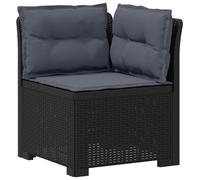 vidaXL : Canapé de jardin pour 1 personne avec coussins, imitation rotin, plastique PP, anthracite