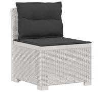 vidaXL : Canapé de jardin pour 1 personne avec coussins, imitation rotin, plastique PP, blanc