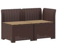 vidaXL : Canapé de jardin pour 2 personnes avec coussins, imitation rotin, en plastique PP, couleur marron