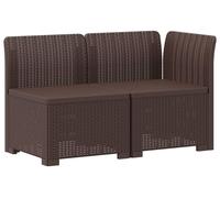 vidaXL Canapé de jardin pour 2 personnes, imitation rotin, plastique PP, couleur marron