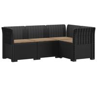 vidaXL : Canapé de jardin pour 4 personnes avec coussins, imitation rotin, plastique PP, couleur anthracite