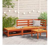 vidaXL Canapé de jardin avec repose-pieds 2 places brun cireux pin massif