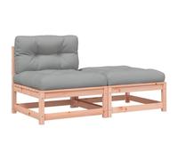 vidaXL Canapé de jardin sans accoudoirs avec coussin et pouf