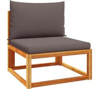 vidaXL Canapé de jardin sans accoudoirs avec coussins bois acacia & rotin