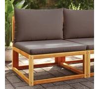 vidaXL Canapé de jardin sans accoudoirs avec coussins bois acacia & rotin