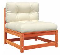 vidaXL Canapé de jardin sans accoudoirs avec coussins Pin brun ciré
