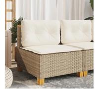 vidaXL Canapé de jardin sans accoudoirs avec coussins en Poly Rattan Beige