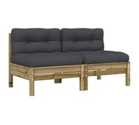 vidaXL Canapé de Jardin sans Accoudoirs et Coussins 2 pcs, Sièges avec Dossier, Meubles de Terrasse Patio Arrière-Cour Extérieur, Pin Imprégné
