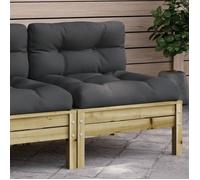 vidaXL Canapé de jardin sans accoudoirs avec coussins en bois de pin