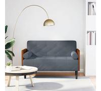 vidaXL Canapé deux places avec coussins cylindriques gris foncé 110 cm velours