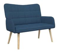 vidaXL Canapé Deux Places Bleu 115 x 61 x 87 cm Tissu, Canapé Contemporain en Tissu, Coin Sympa pour Le Salon, 2 Places Douces, mobilier Chic et Gain de Place