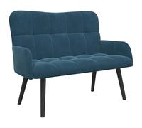 vidaXL Canapé Deux Places Bleu 115 x 61 x 87 cm Velours, Canapé en Velours Chic, loveseat Moderne, canapé Compact pour Petits espaces, Confort avec Pieds en Bois