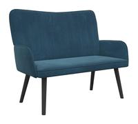 vidaXL Canapé Deux Places Bleu 115 x 61 x 87 cm Velours, Canapé Moderne en Velours, Sofa 2 Places résistant, Ergonomique, idéal pour Un Salon stylé