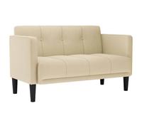 vidaXL Canapé Deux Places crème 111 cm en Tissu