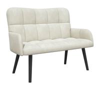 vidaXL Canapé Deux Places Crème 115 x 61 x 87 cm Velours, Canapé en Velours Chic, loveseat Moderne, canapé Compact pour Petits espaces, Confort avec Pieds en Bois