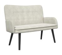 vidaXL Canapé Deux Places Crème 115 x 61 x 87 cm Velours, Salon, canapé en Velours Moderne, fauteuils élégants, Coin Lounge stylé, loveseat Confortable, Confort Compact
