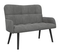 vidaXL Canapé Deux Places Gris foncé 115 x 61 x 87 cm Velours, Canapé en Velours Chic, loveseat Moderne, canapé Compact pour Petits espaces, Confort avec Pieds en Bois