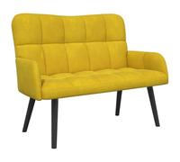 vidaXL Canapé Deux Places Jaune 115 x 61 x 87 cm Velours, Canapé en Velours Chic, loveseat Moderne, canapé Compact pour Petits espaces, Confort avec Pieds en Bois