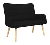 vidaXL Canapé Deux Places Noir 115 x 61 x 87 cm Tissu, Canapé Contemporain en Tissu, Coin Sympa pour Le Salon, 2 Places Douces, mobilier Chic et Gain de Place