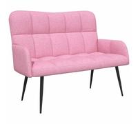vidaXL Canapé Deux Places Rose 115 x 61 x 87 cm Tissu, Canapé 2 Places Moderne, Style Chic pour Salon, Confort intérieur, Design Compact en Tissu