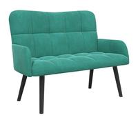 vidaXL Canapé Deux Places Turquoise 115 x 61 x 87 cm Velours, Canapé en Velours Chic, loveseat Moderne, canapé Compact pour Petits espaces, Confort avec Pieds en Bois