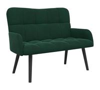 vidaXL Canapé Deux Places Vert foncé 115 x 61 x 87 cm Velours, Canapé en Velours Chic, loveseat Moderne, canapé Compact pour Petits espaces, Confort avec Pieds en Bois