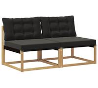 vidaXL Canapé d'extérieur de taille moyenne en bois massif d'acacia, blanc