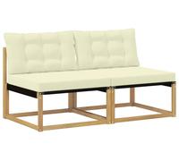 vidaXL Canapé d'extérieur de taille moyenne en bois massif d'acacia, blanc